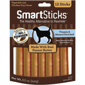 SmartBones SmartSticks Peanut Butter Flavor - 12 count