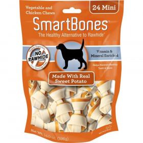 SmarBones - Sweet Potato Flavor - Mini - Dogs up to 10 Lbs (24 Pack)