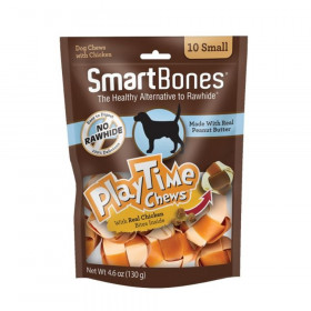 SmartBones PlayTime Chews for Dogs - Peanut Butter - Small - 10 Pack - (1.25"-1.5" Diameter Chews)