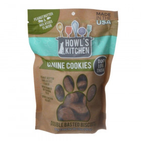 Howl's Kitchen Canine Cookies Double Basted Biscuits - Peanut Butter & Molasses Flavor - 10 oz