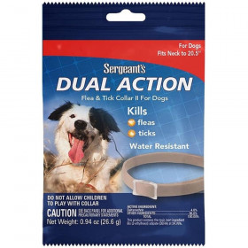 Sergeants Dual Action Flea and Tick Collar II for Dogs Neck Size 20.5" - 1 count