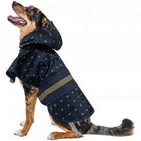 Fashion Pet Polka Dot Dog Raincoat Navy - Small