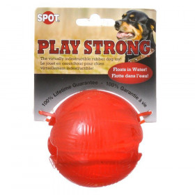 Spot Play Strong Rubber Ball Dog Toy - Red - 3.25" Diameter