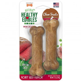Nylabone Healthy Edibles Wholesome Dog Chews - Roast Beef Flavor - Petite (2 Pack)