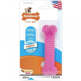 Nylabone Puppy Chew Dental Bone Chew Toy - Pink - 3.75" Chew - (For Puppies up to 15 lbs)