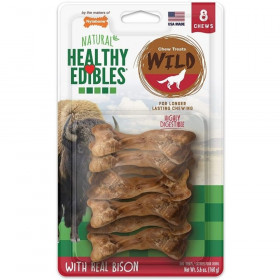 Nylabone Natural Healthy Edibles Wild Bison Chew Treats - Small - 8 Pack