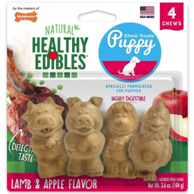 Nylabone Natural Healthy Edibles Puppy Chew Treats - Lamb & Apple Flavor - 4 Pack
