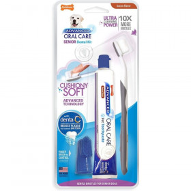 Nylabone Advanced Oral Care Senior Dog Dental Kit with Cushiony Soft-Bristle Toothbrush - 1 count