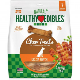 Nylabone Healthy Edibles Wholesome Dog Chews - Bacon Flavor - Wolf (7 Pack)