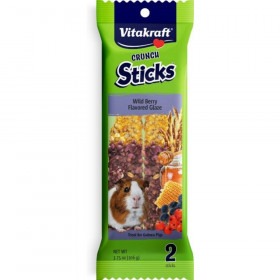 Vitakraft Triple Baked Crunch Sticks Treat for Guinea Pigs - Berry & Yogurt Flavor - 2 Pack
