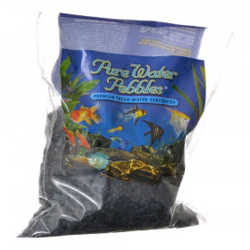 Pure Water Pebbles Aquarium Gravel - Jet Black - 2 lbs (3.1-6.3 mm Grain)