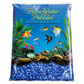 Pure Water Pebbles Aquarium Gravel - Marine Blue - 5 lbs (3.1-6.3 mm Grain)