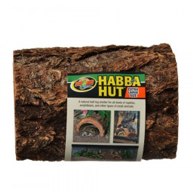 Zoo Med Habba Hut Natural Half Log with Bark Shelter - X-Large (9"L x 9.25"W x 4"H)
