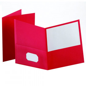 Twin Pocket Folders, Red, 25 Per Box
