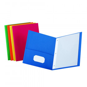 Twin Pocket Folders, Assorted Colors, Box of 25