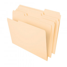 Pendaflex Essentials Manila File Folders, Letter, 1/3 Cut Tab, Box of 100