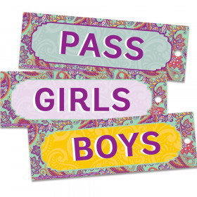 Positively Paisley Hall Passes, 6" x 2", Set of 3