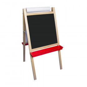 Deluxe Magnetic Paper Roll Easel, Dry Erase/Black Chalk