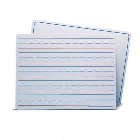 Magnetic Dry Erase Learning Mat, Two-Sided Red & Blue Ruled/Plain, 9" x 12", Pack of 48