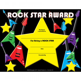 Rock Star Award Certificate, 8.5" x 11", Pack of 30