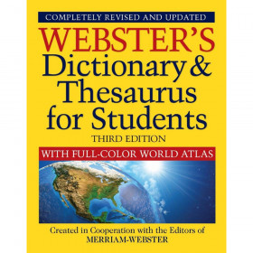 Webster's Dictionary & Thesaurus with Full Color World Atlas, Third Edition
