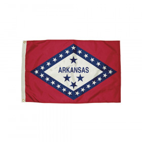 3x5' Nylon Arkansas Flag Heading & Grommets