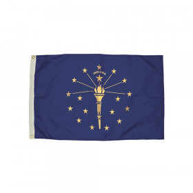 3x5' Nylon Indiana Flag Heading & Grommets