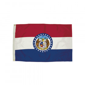 Nylon Missouri Flag with Heading & Grommets, 36"W x 60"L