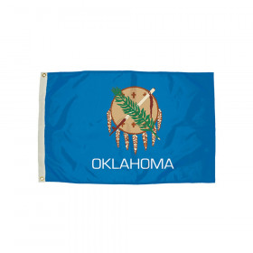 3x5' Nylon Oklahoma Flag Heading & Grommets