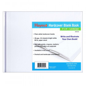 Plain white hardcover blank book, 28 pages (14 sheets) Measures 8" w x 6" h