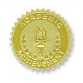 Gold Foil Embossed Seals, Academic Achievement, 54 Per Pack