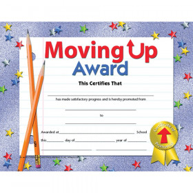 Moving Up Award Certificate, 8.5" x 11", Pack of 30
