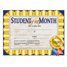 Student of the Month Certificate, 8.5" x 11", Pack of 30