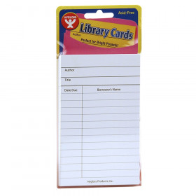 Bright Library Cards, White, Pack of 50