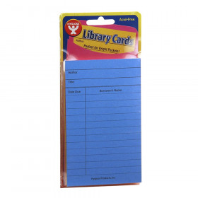 Bright Library Cards, Assorted Colors, 500 count