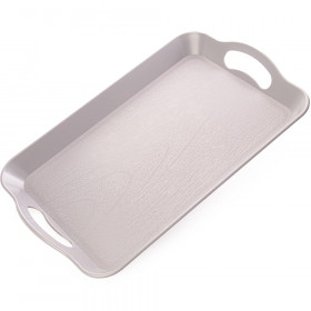 Small Textured Cafeteria Tray with Handles, Gray