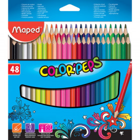 Color'Peps Triangular Colored Pencils, Assorted Colors, Pack of 48