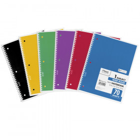 Spiral 1 Subject Notebook, WR, 70 shts