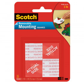 Removable Mounting Tape, 1" x 1", 16 Squares