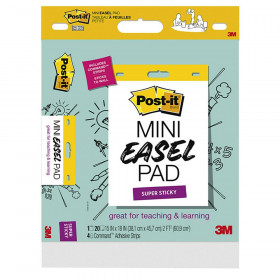 Super Sticky Mini Easel Pad, 15 x 18 Inches, 20 Sheets/Pad, 1 Pad, White