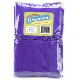 Lot of 50 Purple Drawstring Organza Storage Bags