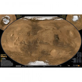 Destination Mars: 2-Sided Map, Laminated, 31.25" x 20.25"