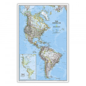 The Americas Classic Map, Laminated