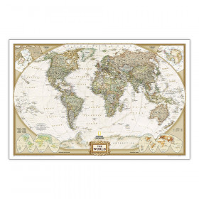 World Executive Map, Laminated, 46" x 30.5"