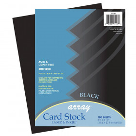 Card Stock, Classic Black, 8-1/2" x 11", 100 Sheets