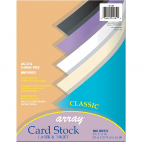 Classic Card Stock, 5 Assorted Colors, 8-1/2" x 11", 100 Sheets