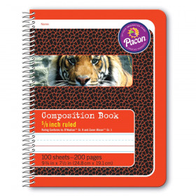 Primary Composition Book, Spiral Bound, D'Nealian/Zaner-Bloser, 5/8" x 5/16" x 5/16" Ruled, 9-3/4" x 7-1/2", 100 Sheets