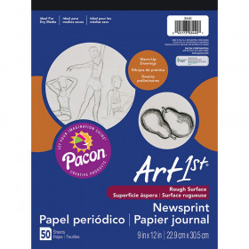 Newsprint Pad, White, 9" x 12", 50 Sheets