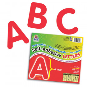 Self-Adhesive Letters, Red, Puffy Font, 4", 78 Characters