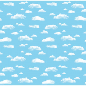 Bulletin Board Art Paper, Clouds, 48" x 12', 4 Rolls